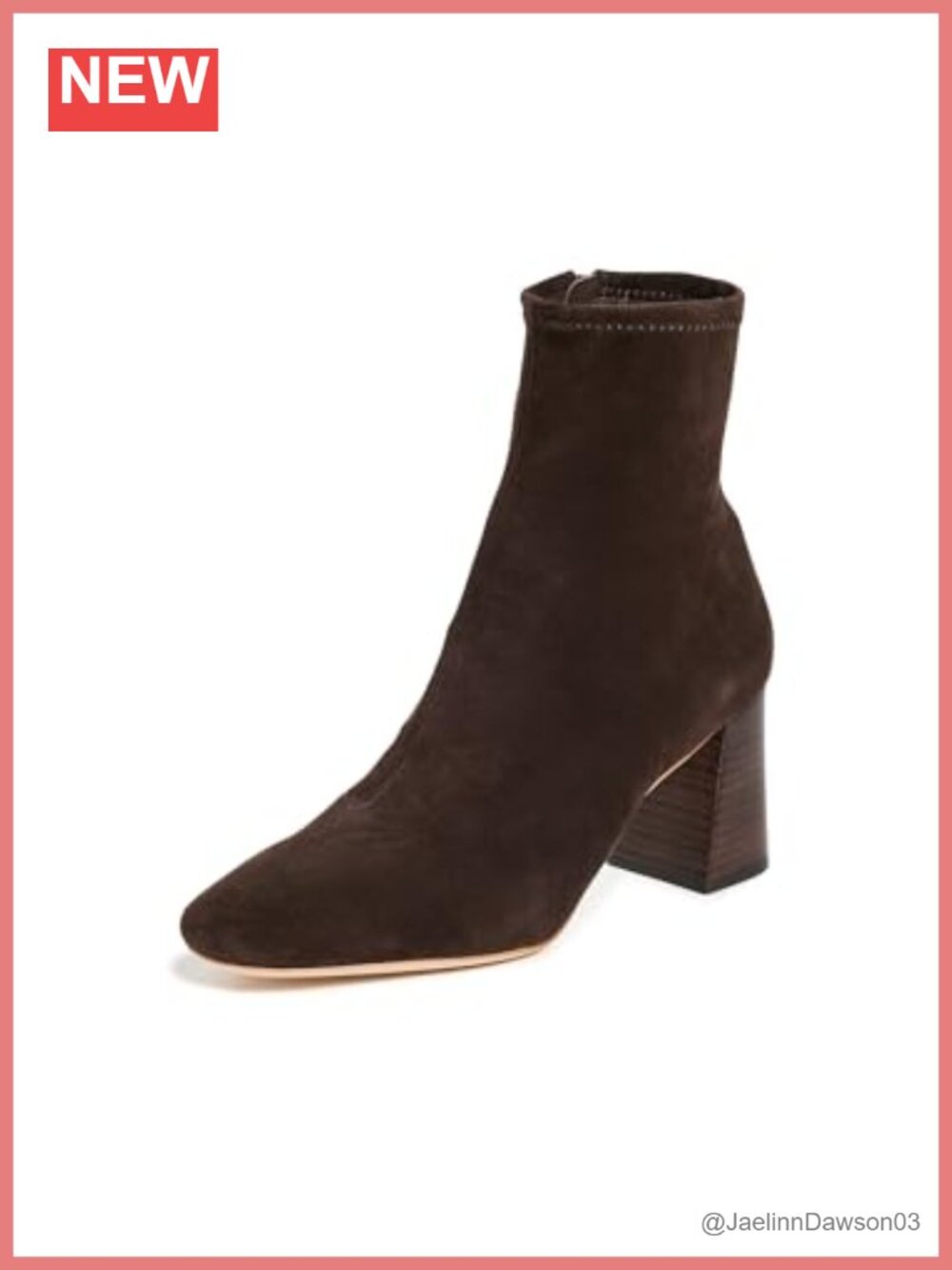 Pointed Toe Ankle Booties, Stretch Leather, Stacked Wood Heel 75mm